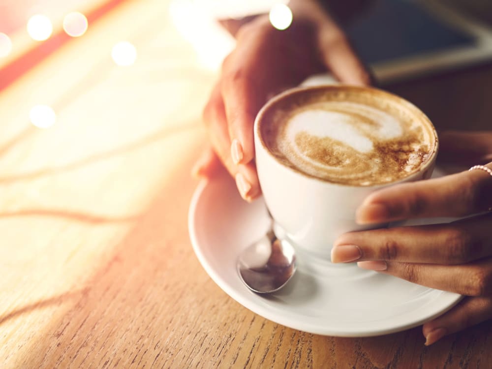 Grabbing a hot cup of coffee near The Charleston Apartments in Phoenix, Arizona