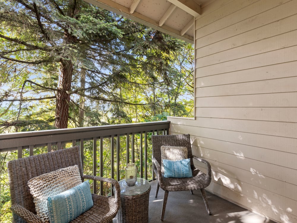 Apartment Balcony with Seating at Sofi at Somerset in Bellevue, Washington