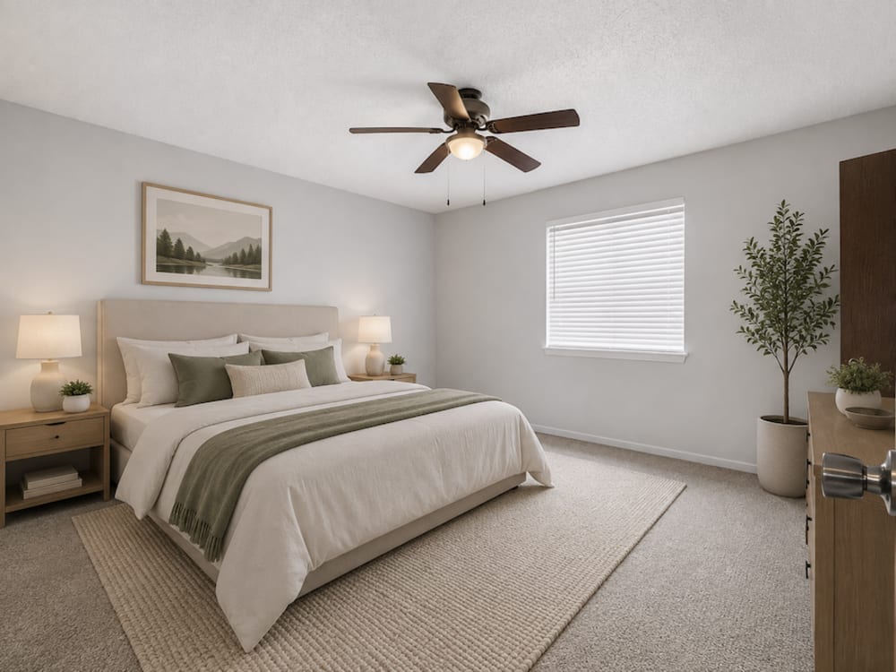 Cozy bedroom at South View in Ames, Iowa