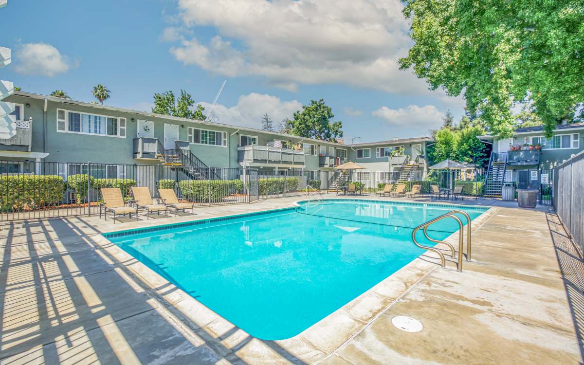 Swimming pool  at Cherry Creek Apartments in San Jose, California