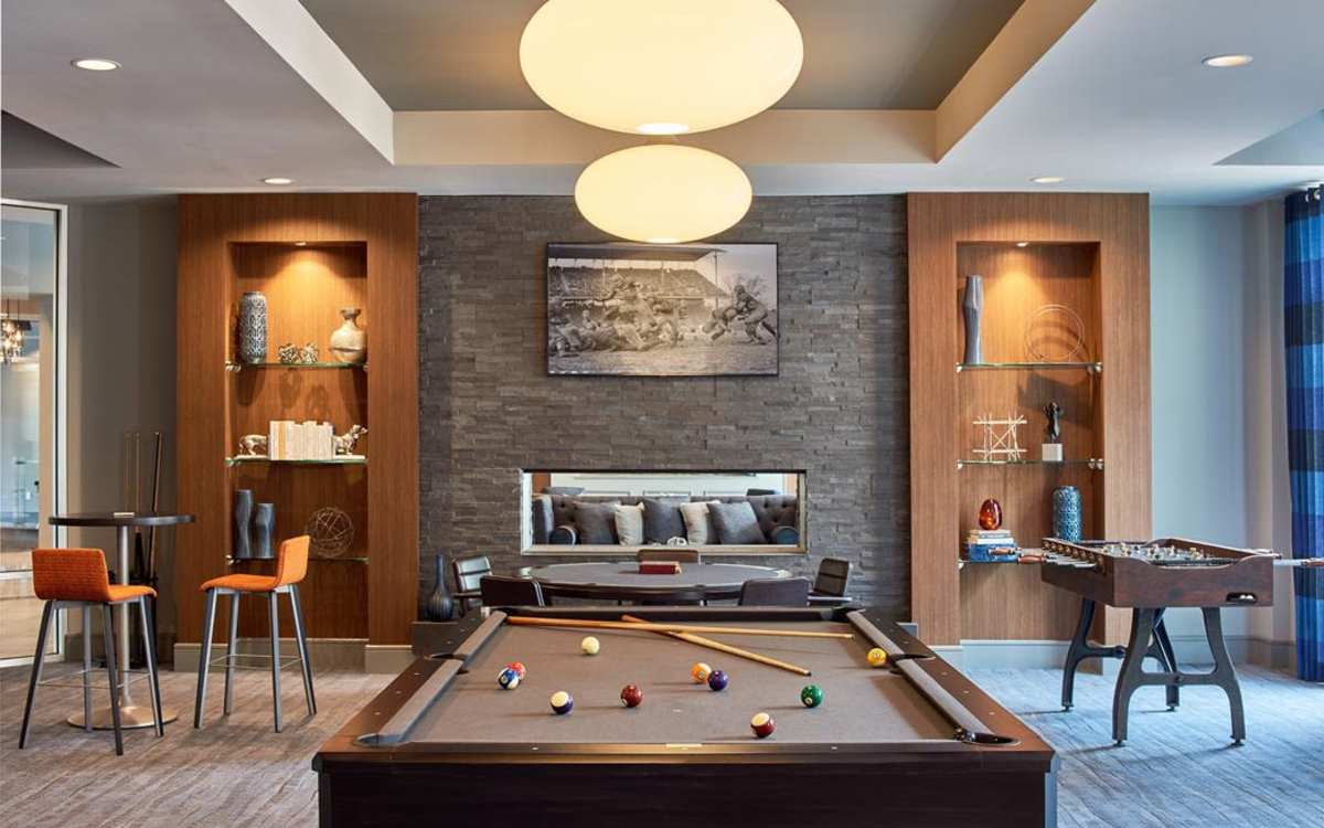 Pool table at Evolution at Towne Centre in Laurel, Maryland