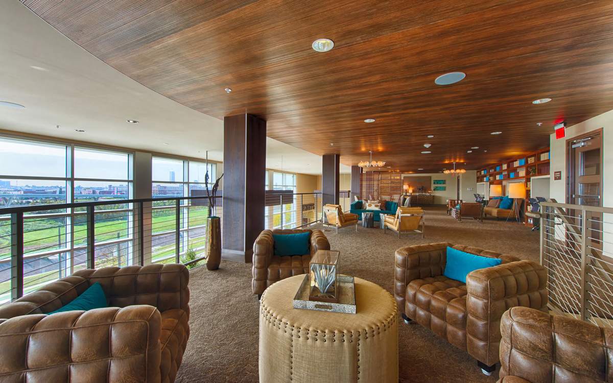 Clubhouse interior at Revl Heights in Houston, Texas