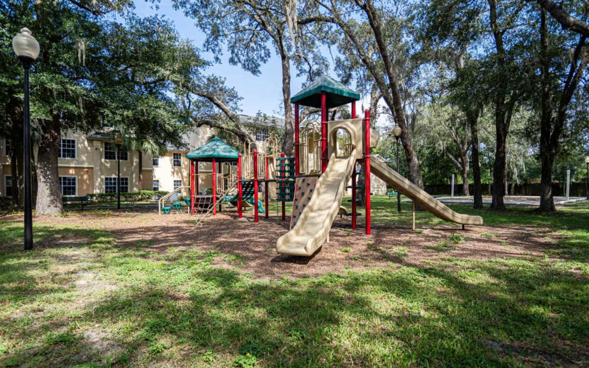 Kids playground with slides at Clarcona Groves in Orlando, Florida