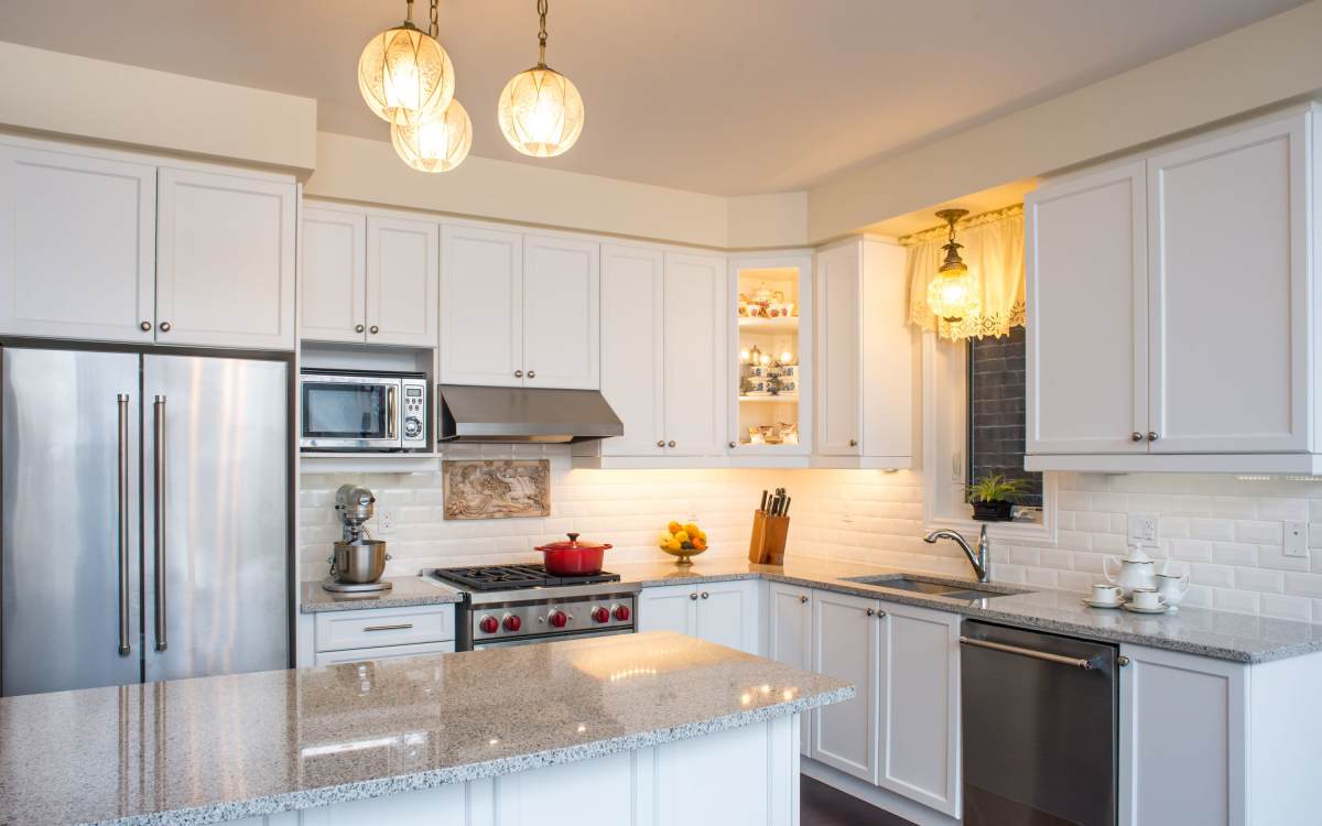 Kitchen with granite countertop  at Clintonville Commons in North Haven, Connecticut
