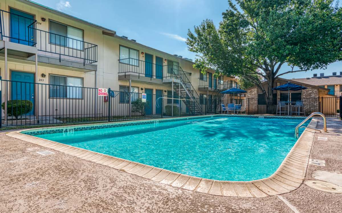 View of pool at Dakota Apartments.