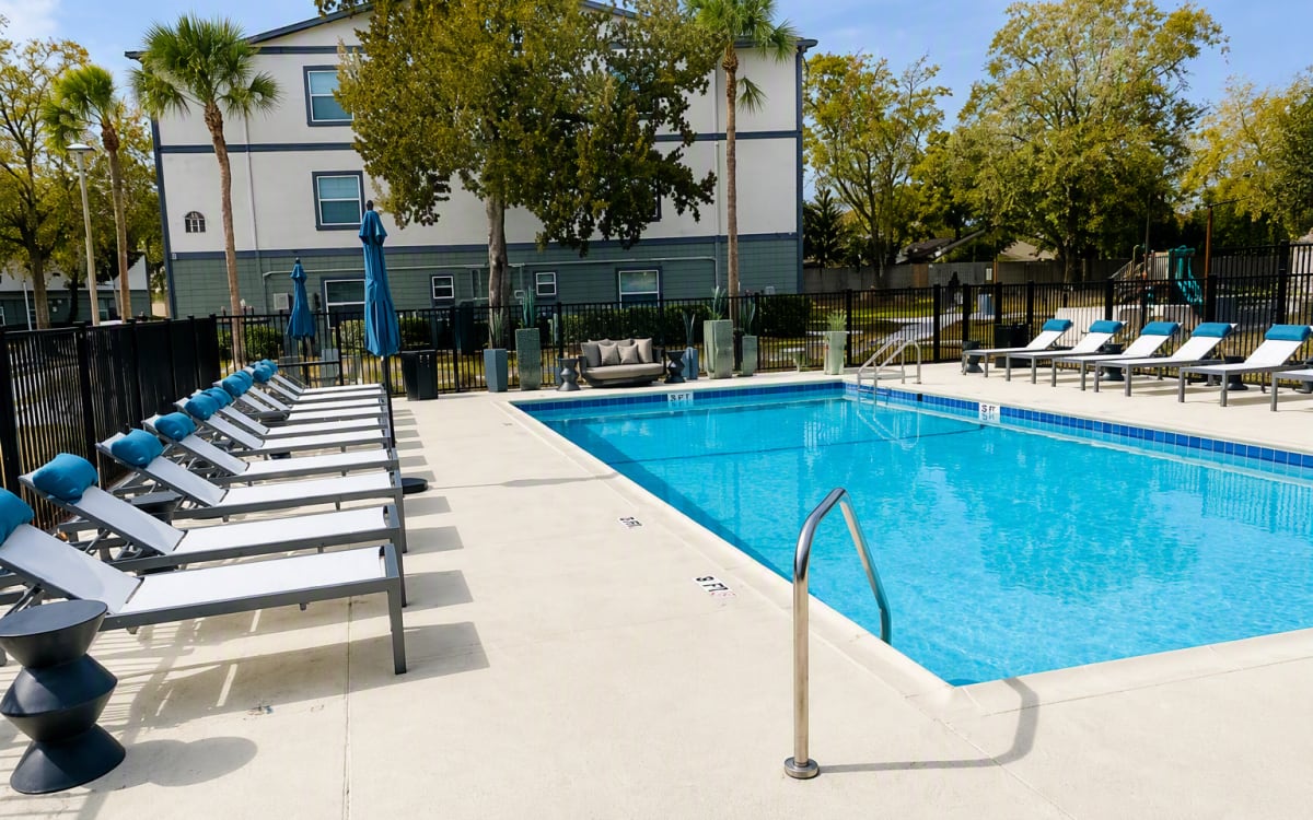 Modern swimming pool at Huntington Reserve in Sanford, Florida