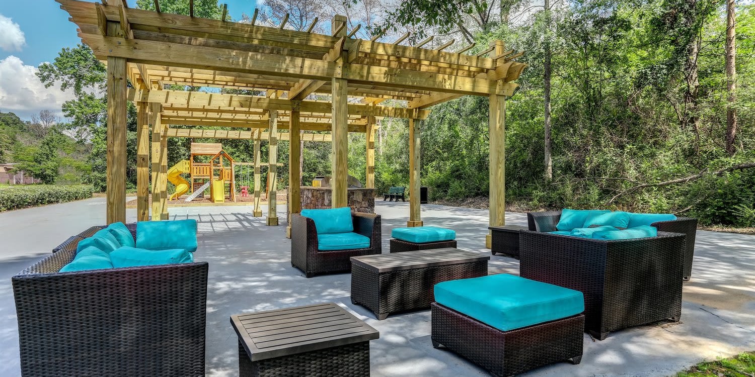 Relax in our outdoor lounge at Elevation Hoover in Hoover, Alabama