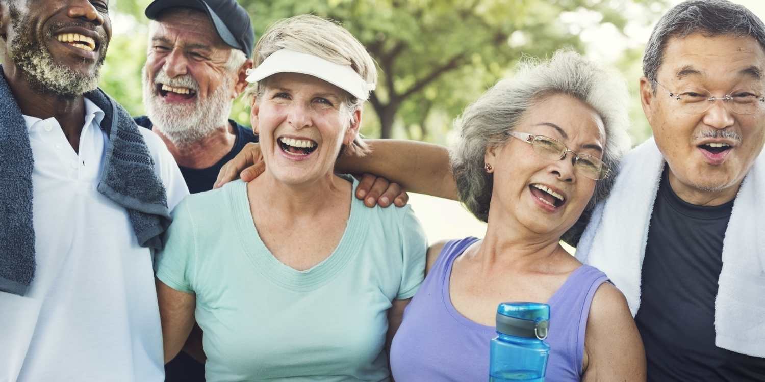 Happy residents at park near The Blakely in Shoreline, Washington