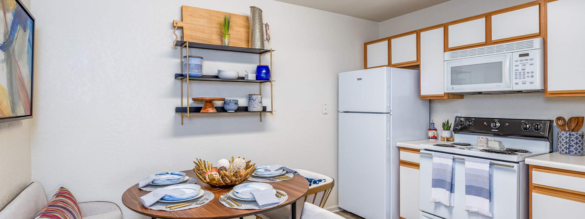 Kitchen with Dining Area at Copper Mill Village in High Point, North Carolina