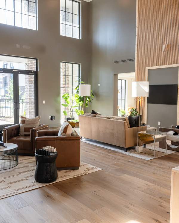 Foyer and reception area with lots of seating at Westport Lofts in Belville, North Carolina