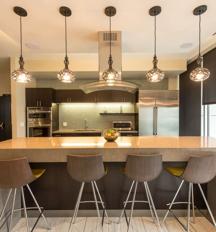 Clubhouse kitchen at Midtown Park in Wilmington, Delaware