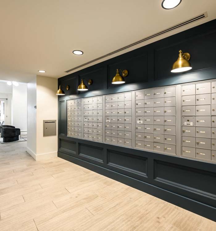 Package lockers at The Residences at Justison Landing in Wilmington, Delaware