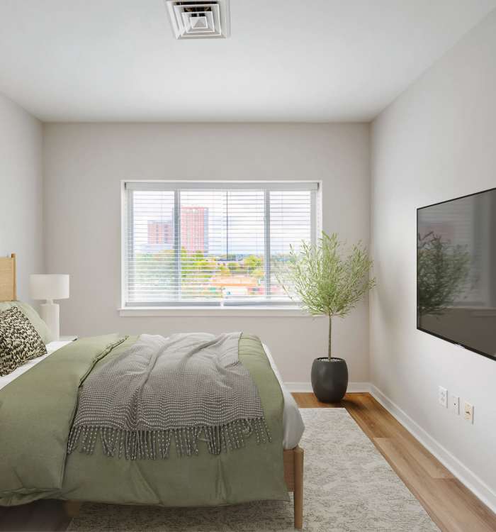 Bedroom at The Residences at Justison Landing in Wilmington, Delaware