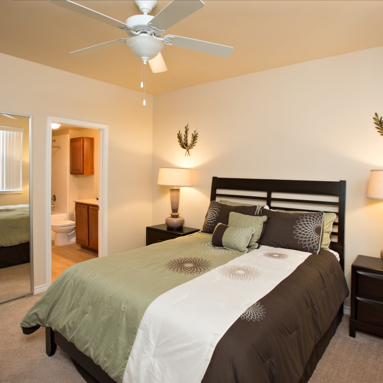 Model living room at Villas in Westover Hills in San Antonio, Texas