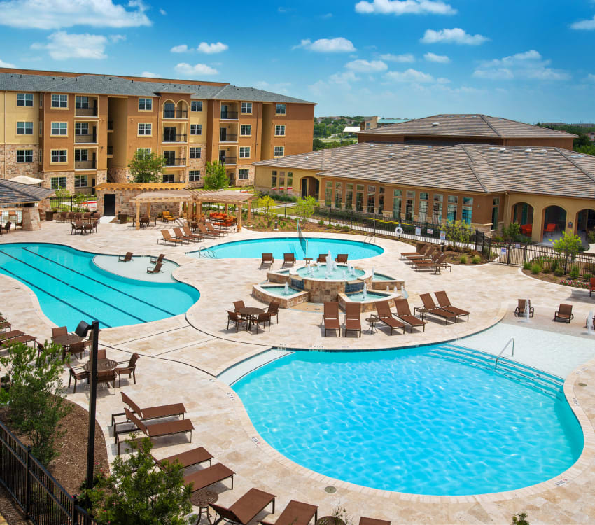 Three swimming pools Villas in Westover Hills in San Antonio, Texas