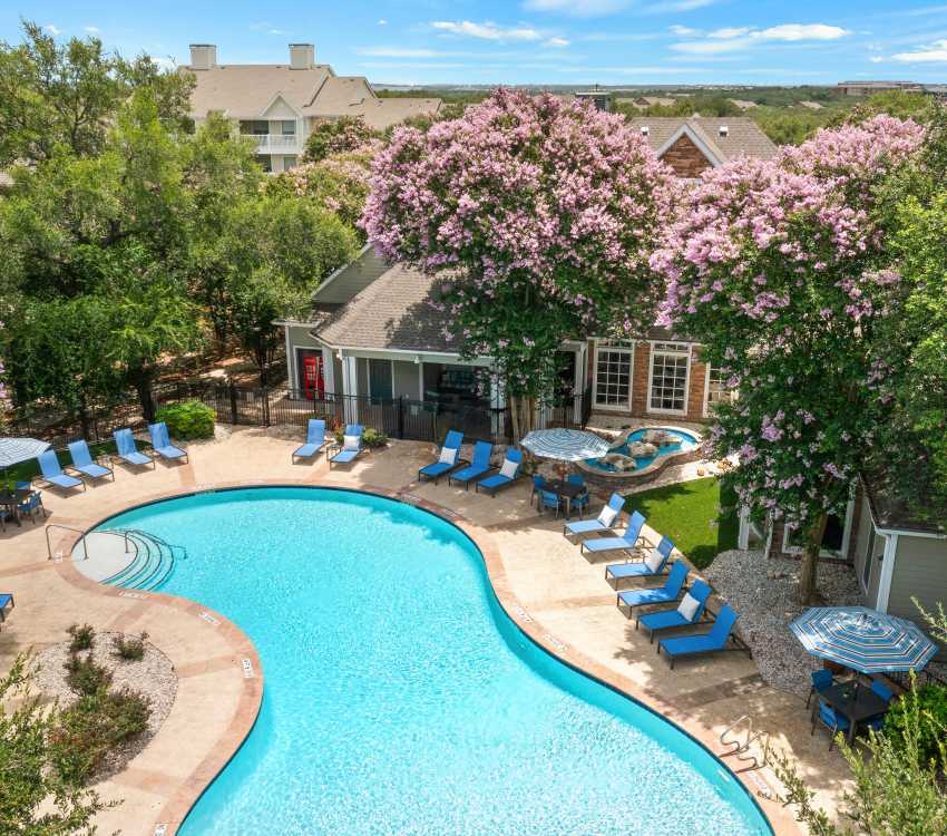View of the swimming at The Lodge at Westover Hills in San Antonio, Texas