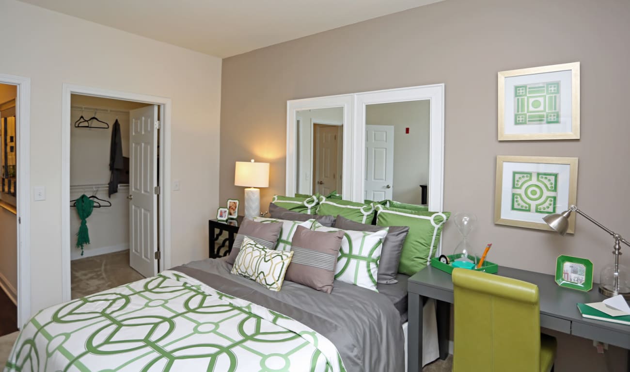 Bedroom with plenty of natural light at Reserve at Wauwatosa Village in Wauwatosa, Wisconsin