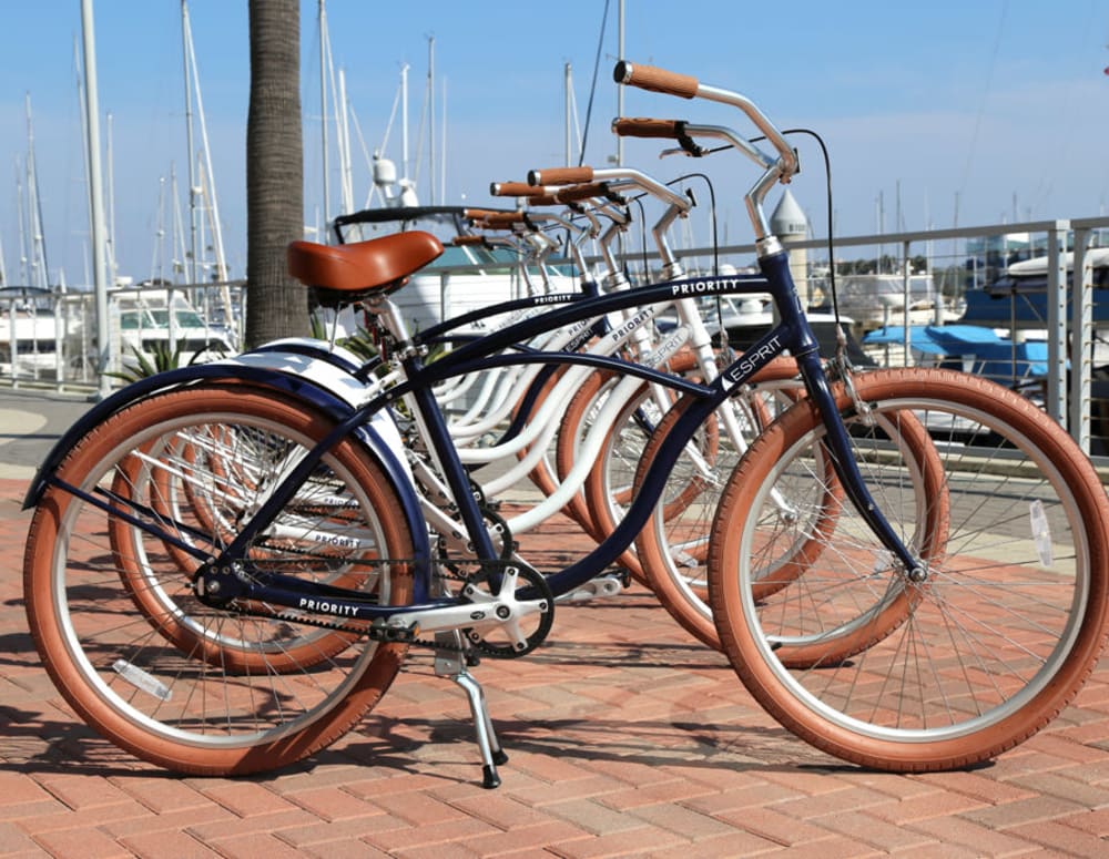 Bicycles for resident use at Esprit Marina del Rey in Marina del Rey, California