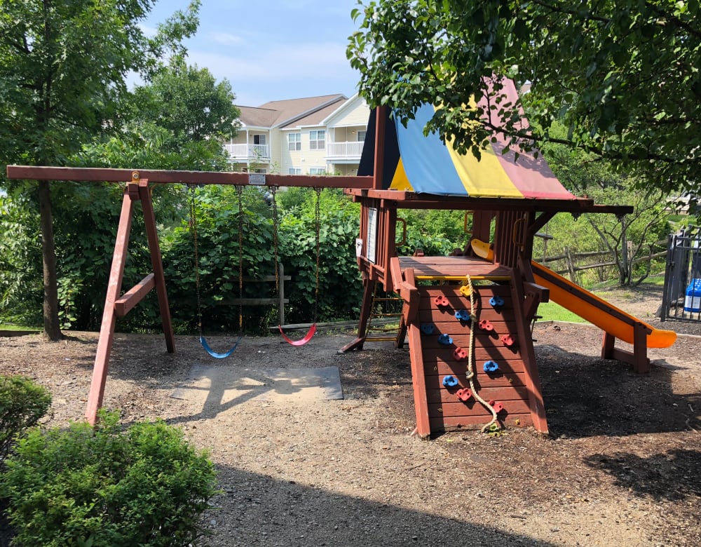 Onsite children's playground at Eagle Rock Apartments & Townhomes at Rensselaer in Rensselaer, New York