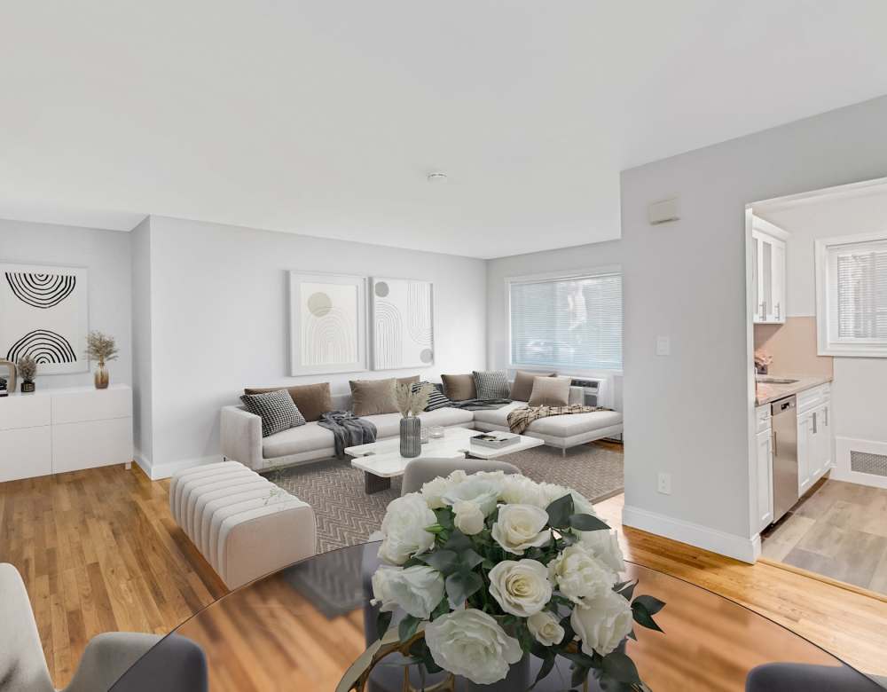 Well-decorated Living Room at Eagle Rock Apartments at Nesconset in Nesconset, New York