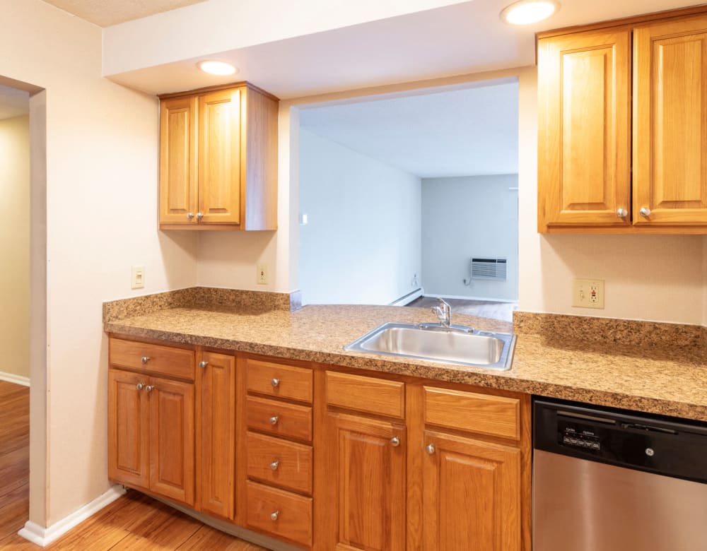 Solid wooden cabinets at Eagle Rock Apartments at Framingham in Framingham, Massachusetts