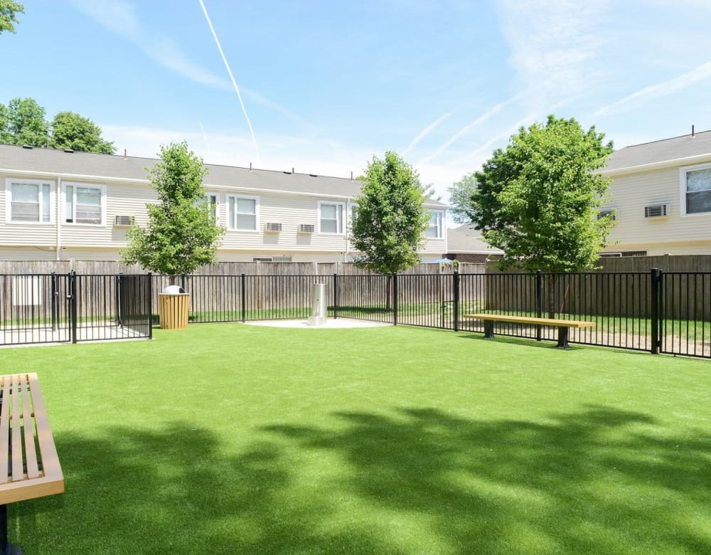 Dog park with great grass at Eagle Rock Apartments & Townhomes at Brighton in Brighton, Massachusetts