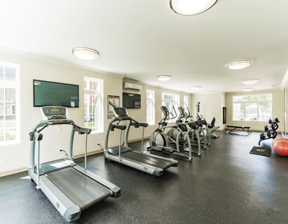 Naturally well-lit Fitness Center at Apartments in Westborough, Massachusetts