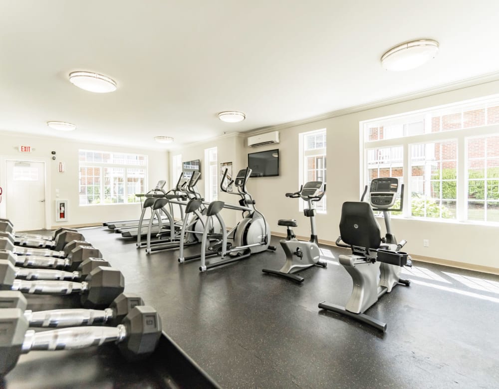 Spacious Fitness Center at Park Village West in Westborough, Massachusetts