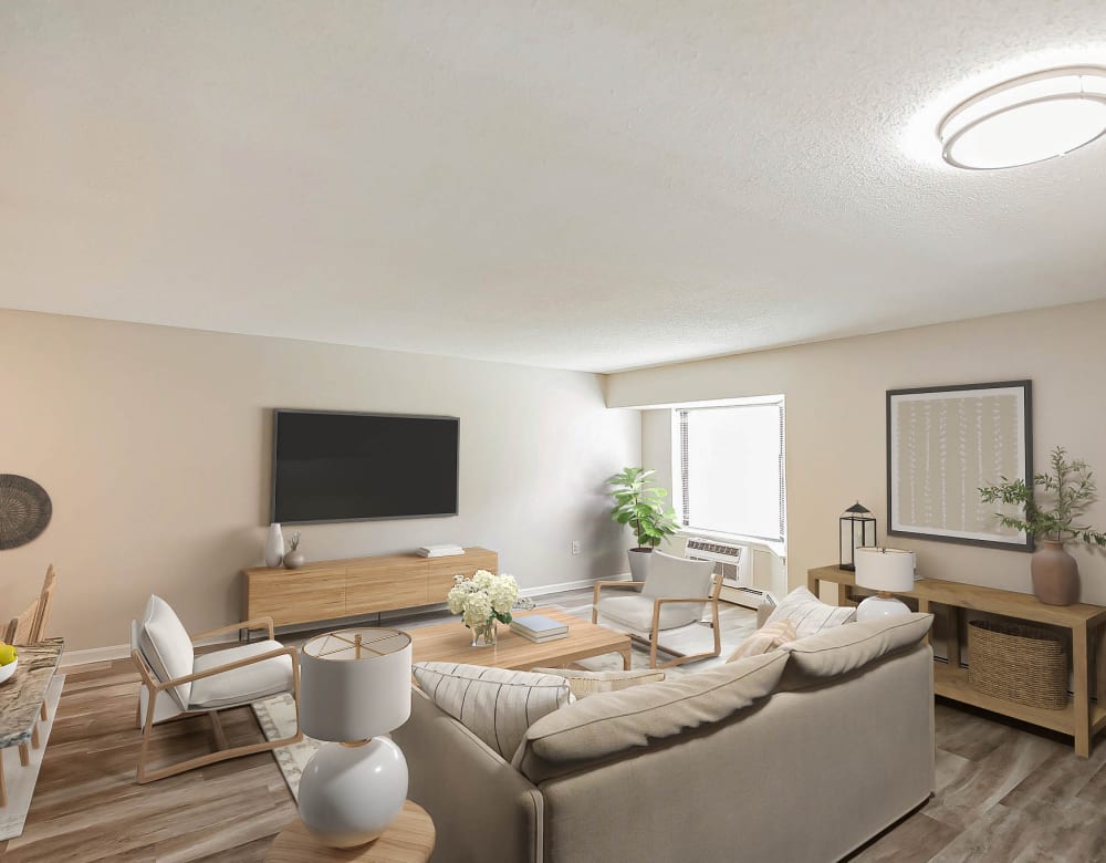 Spacious Living Room at Eagle Rock Apartments at Enfield in Enfield, Connecticut