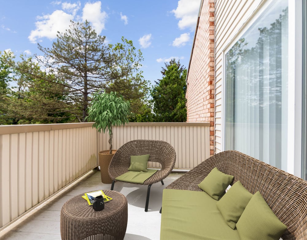 A sunny balcony to lounge in at Lake Shore Park Apartments in Watervliet. New York