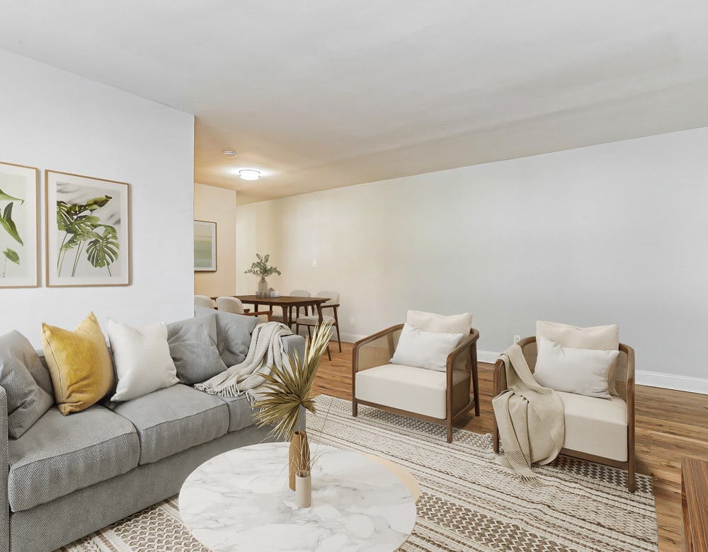 Our Beautiful Apartments in Hicksville, New York showcase a cozy Living Room