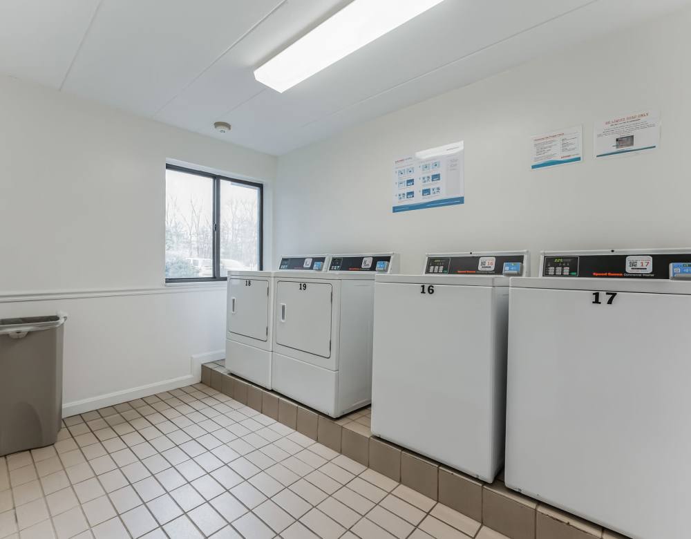 Laundry room at Eagle Rock Apartments at MetroWest in Framingham, Massachusetts
