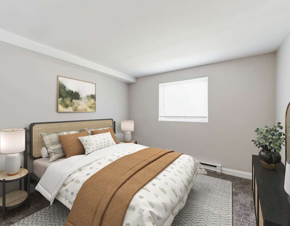 Beautiful Bedroom at  Eagle Rock Apartments at Hudson in Hudson, New Hampshire
