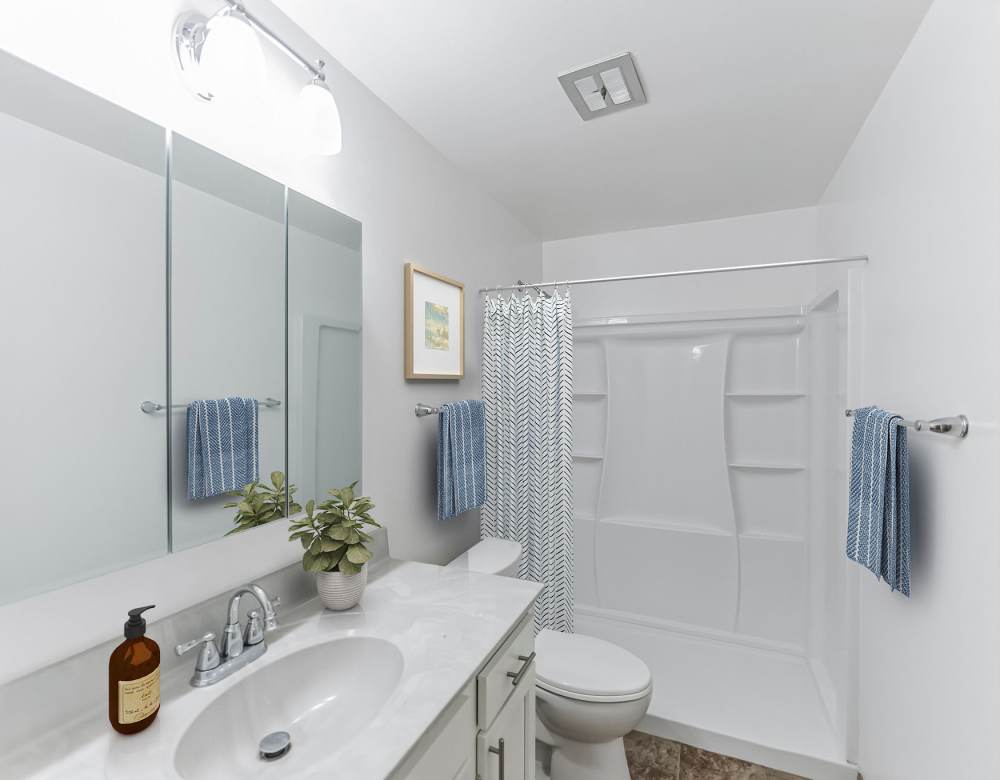 modern bathroom at Mountain View Terrace in Latham, New York