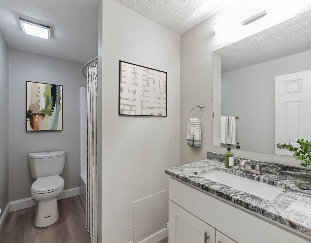 Modern Bathroom at Eagle Rock Apartments at Manchester in Manchester, New Hampshire