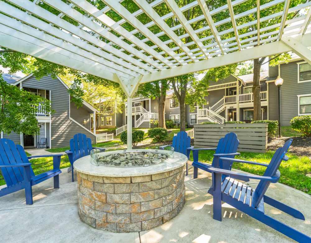 Bonfire with seatings at Eagle Rock Apartments at Columbia in Columbia, Maryland