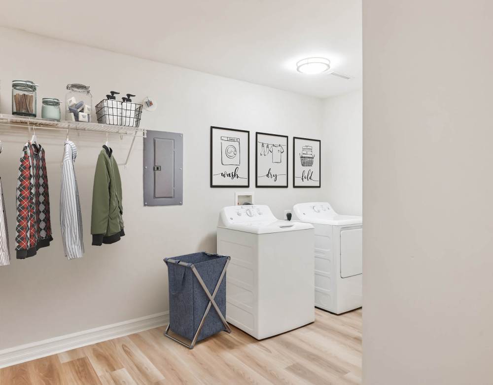 Washer and dryer area at Eagle Rock Apartments & Townhomes at Rensselaer in Rensselaer, New York 