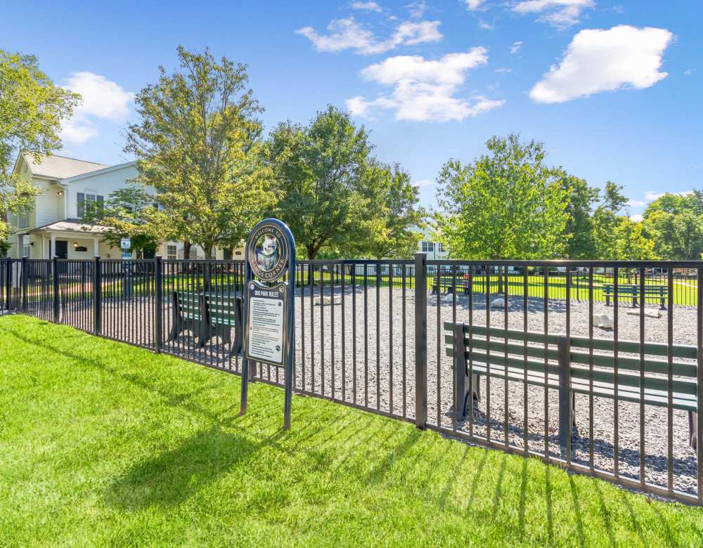 Community dog park at Eagle Rock Apartments at Freehold in Freehold, New Jersey