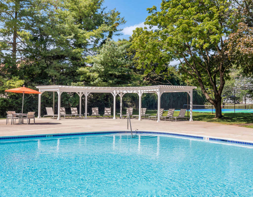 Swimming pool with beautiful views at Chestnut Hill Tower in Philadelphia, Pennsylvania