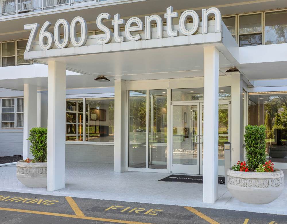 Renovated lobby at Chestnut Hill Tower in Philadelphia, Pennsylvania