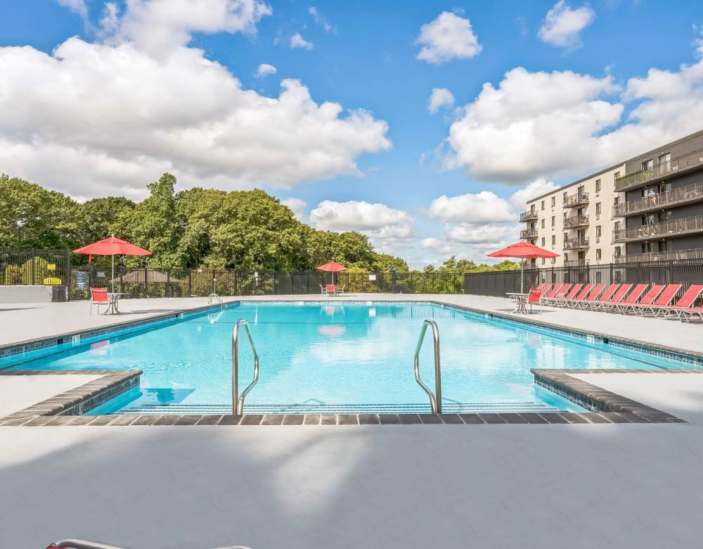 Swimming pool at Eagle Rock Apartments at MetroWest in Framingham, Massachusetts