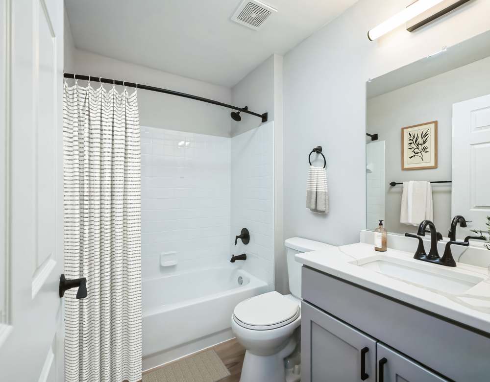 Renovated bathroom at Eagle Rock Apartments at Freehold in Freehold, New Jersey