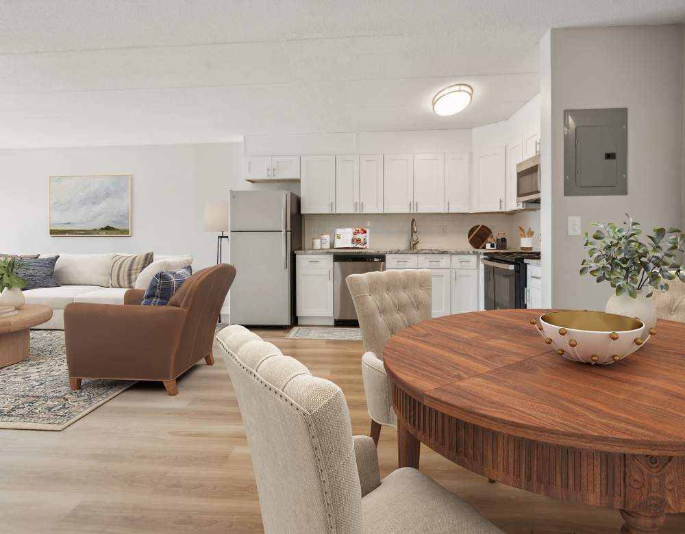 Enjoyable dining room at Eagle Rock Apartments at MetroWest in Framingham, Massachusetts