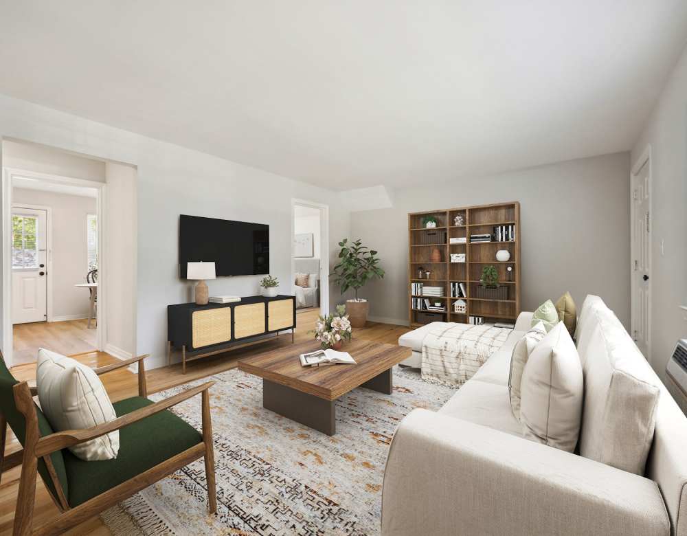 Clean living with comfy couch and neat decor Eagle Rock Apartments at Maplewood in Maplewood, New Jersey