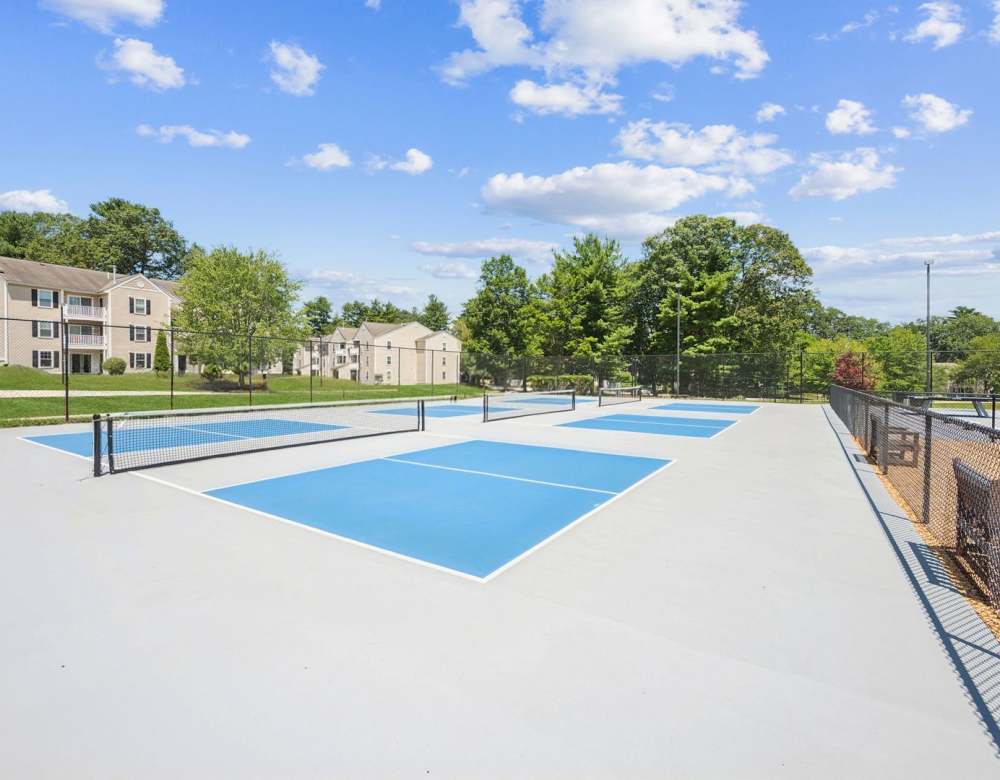 Pickleball court at Bay Ridge at Nashua Apartments in Nashua, New Hampshire