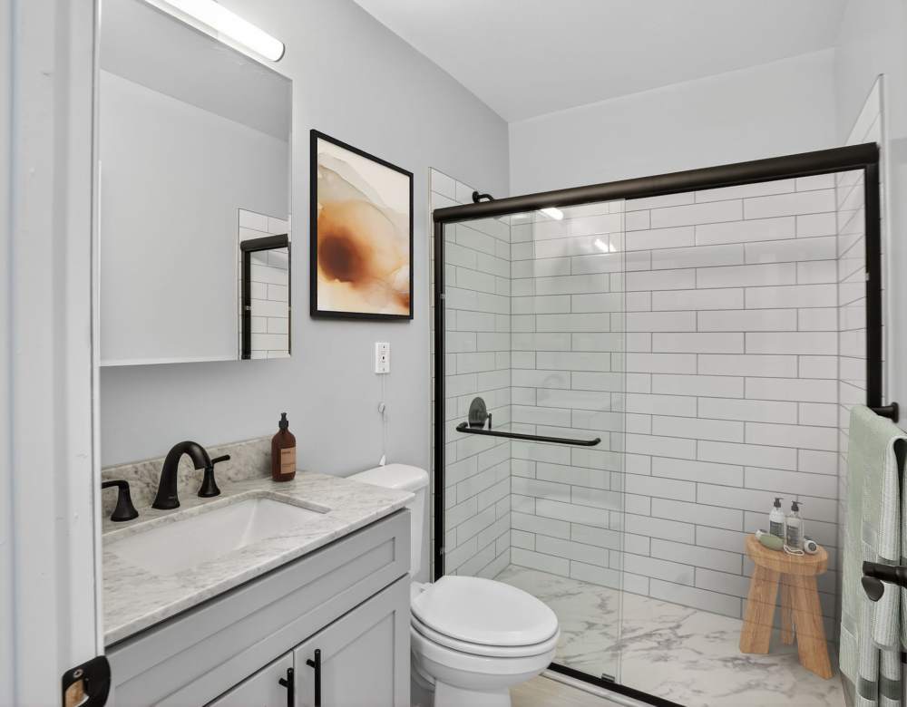 Our Beautiful Apartments in Copiague, New York showcase a renovated bathroom