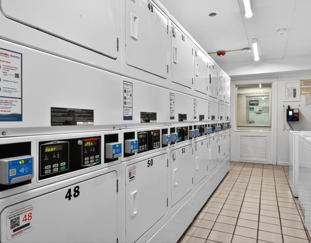 Laundry room at Eagle Rock Apartments at MetroWest in Framingham, Massachusetts