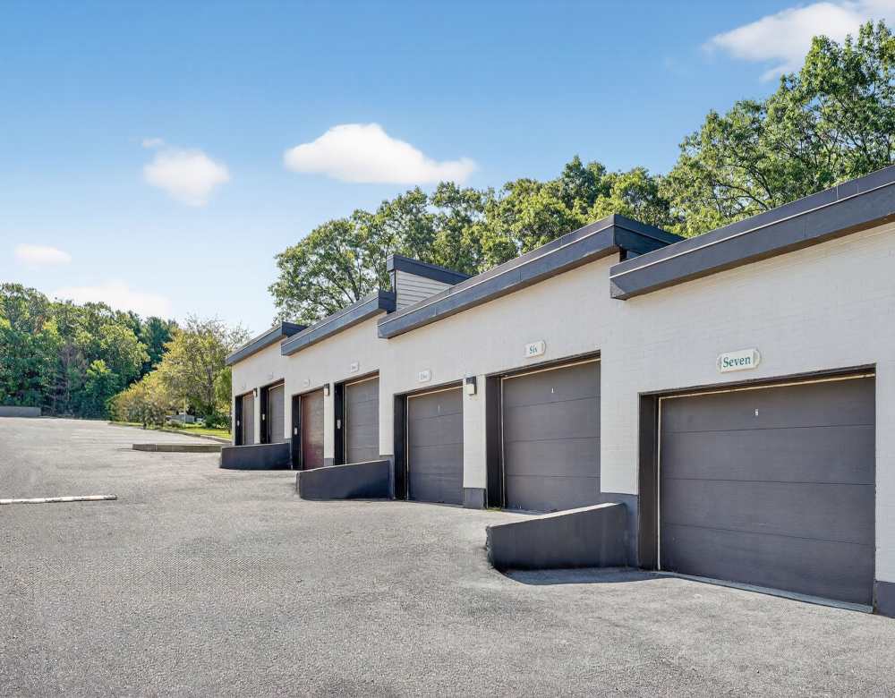 Garage spaces at Eagle Rock Apartments at MetroWest in Framingham, Massachusetts