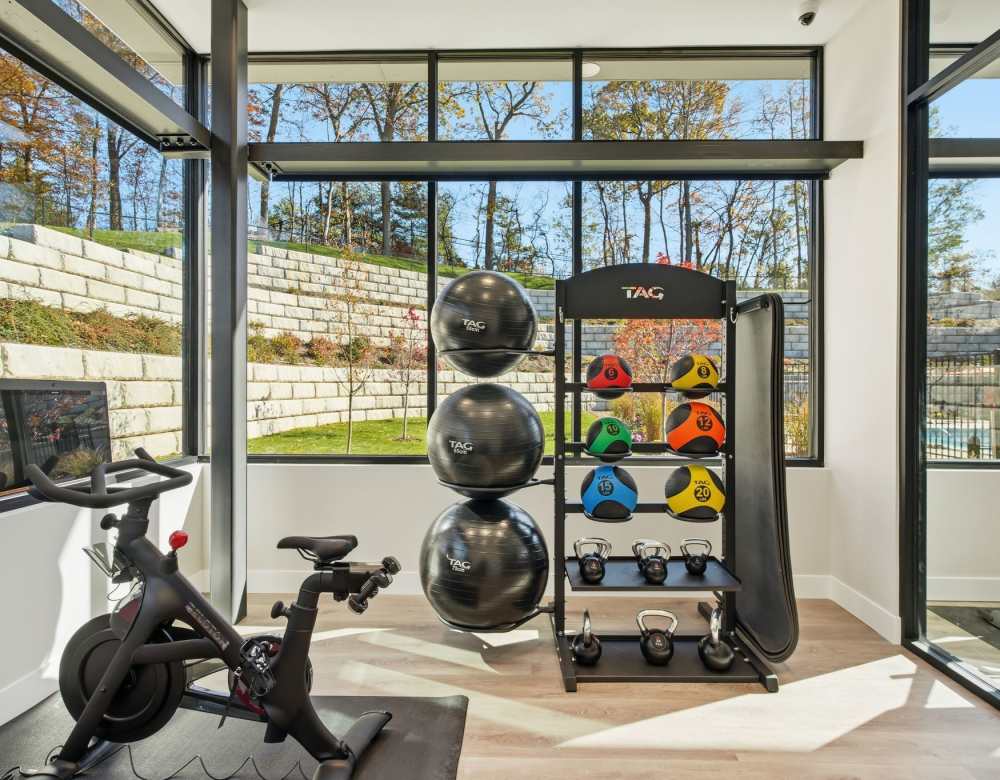 Yoga studio at Eagle Rock Apartments at Woodbury in Woodbury, New York