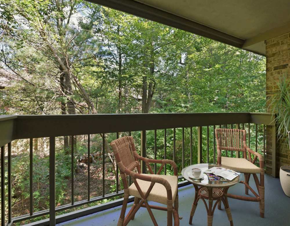 Private balcony at Fairway Apartments in Reston, Virginia